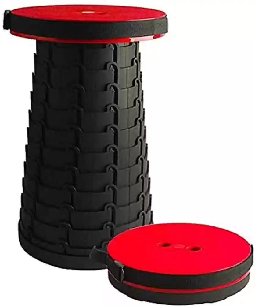 Portable Retractable Folding Stool Chair Latest Smart Outdoor Foldable Collapsible Lightweight Seat Chair Stool for Camping Traveling Picnic Car Easy to Carry Anywhere