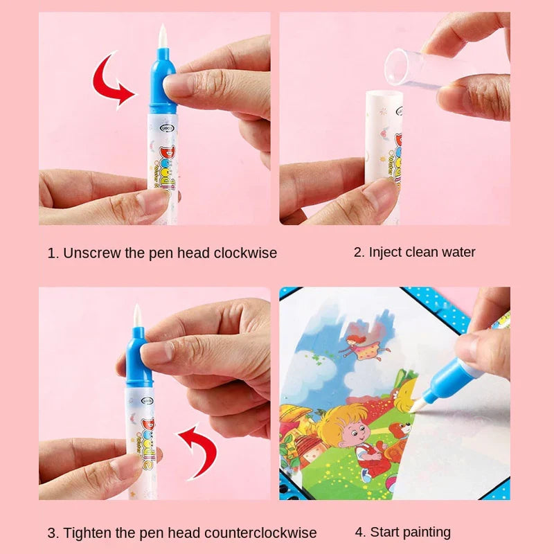 Magic Water Drawing Coloring Book For Kids